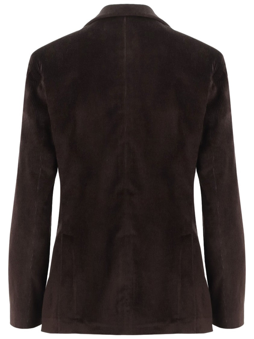 Lardini Brown Tailored Stretch Cotton-Blend Jacket