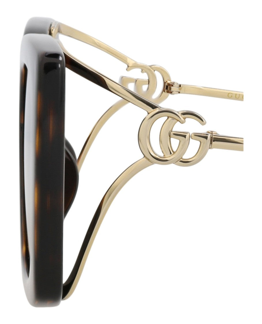 Gucci Square-Frame Non-Polarized Sunglasses With Double-G Logo Accents
