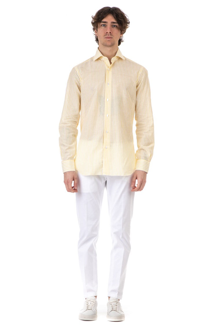Barba Striped Cotton-Linen Tailored Shirt Cult Line