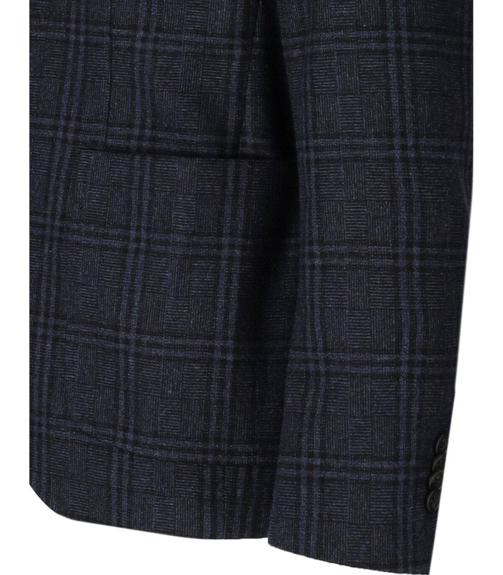 Manuel Ritz Blue Tartan Single Breasted Jacket