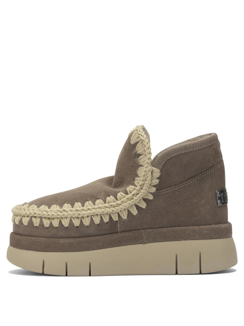 Mou Sheepskin-Rubber Ankle Boots