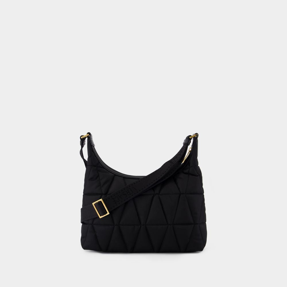Versace Hobo Shoulder Bag - Nylon - Black