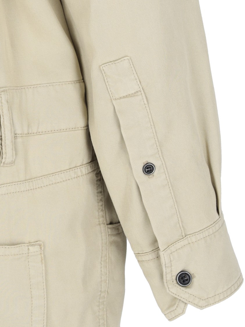 Isabel Marant Étoile Palvina Mini Shirt Dress In Green Lyocell Chambray