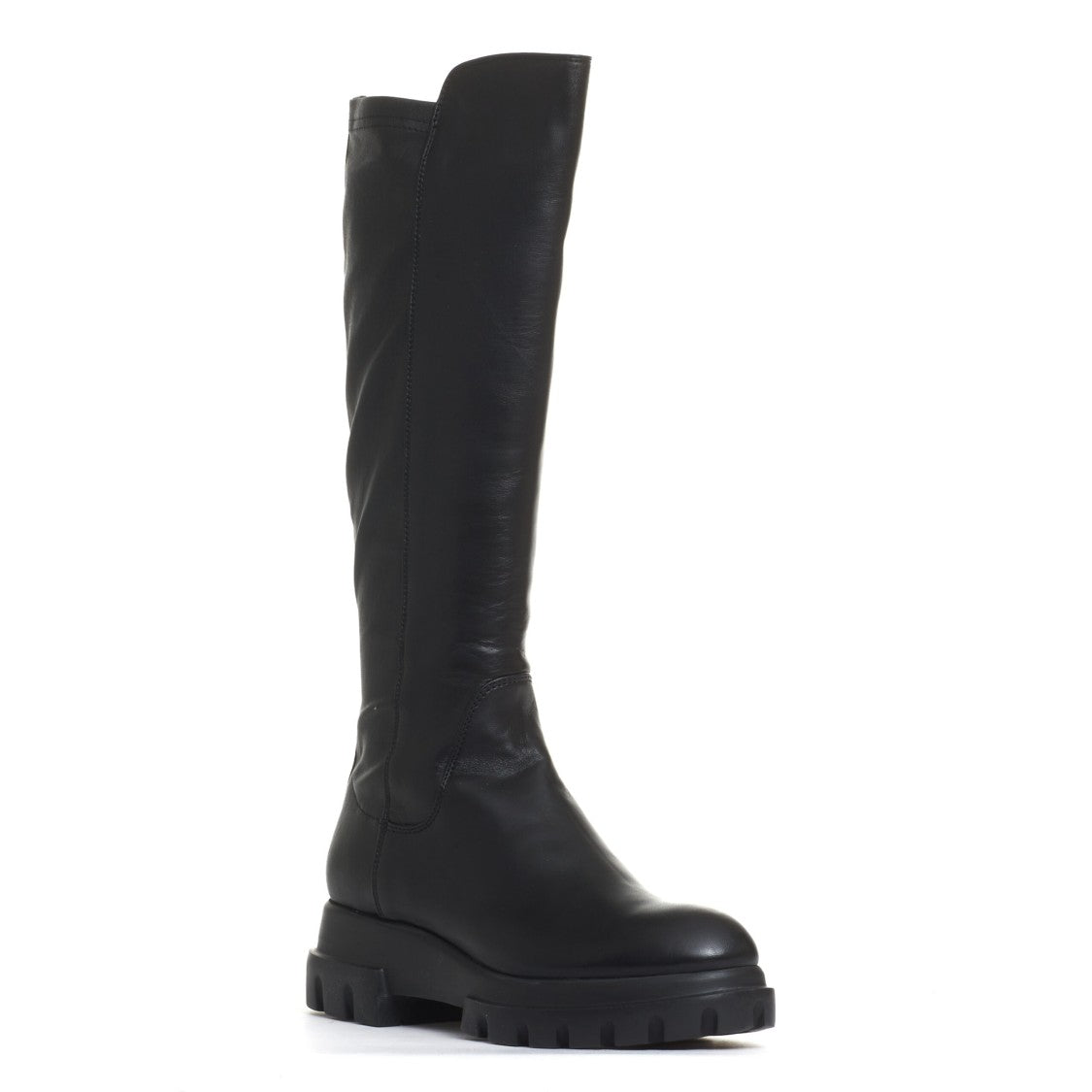 Agl Black Leather Stretch Boot