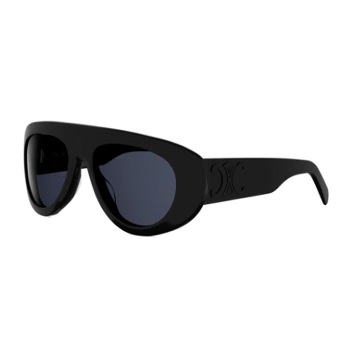 Celine Black Triomphe Stamp Acetate Mask Sunglasses