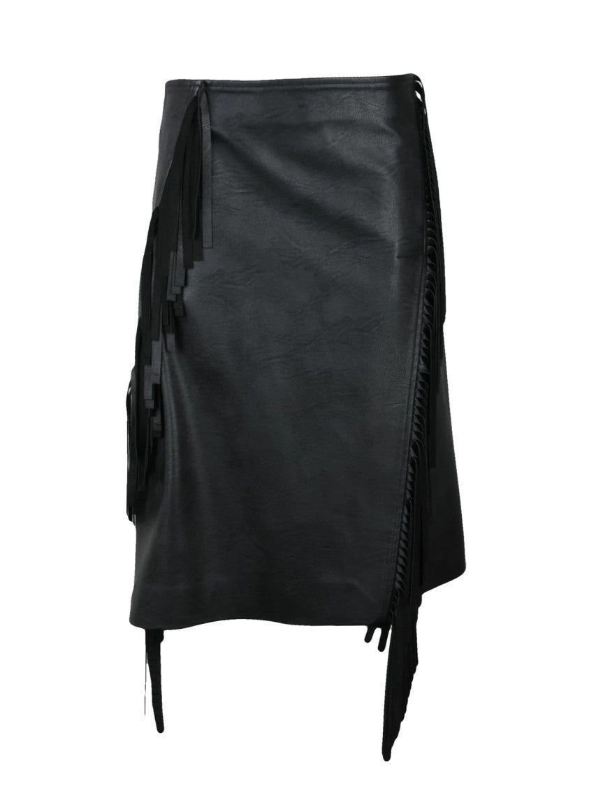 Stella Mccartney Skirt With Fringes - Black