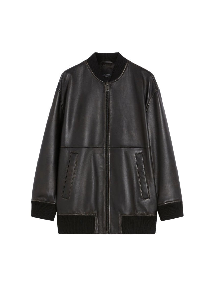 Max Mara Refined Tactical Jacket In Lamb Leather