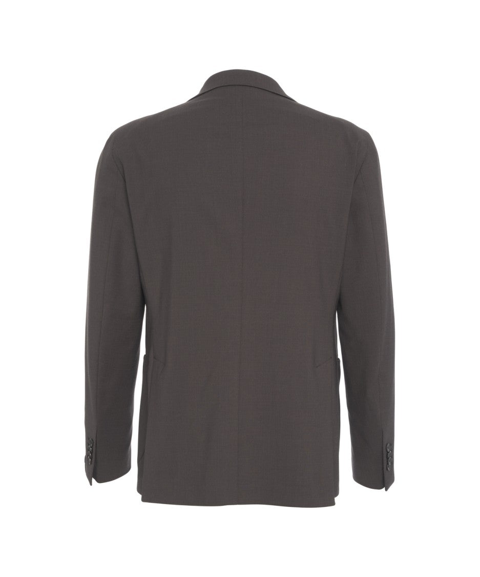 Tagliatore Single-Breasted Brown Wool Blend Blazer