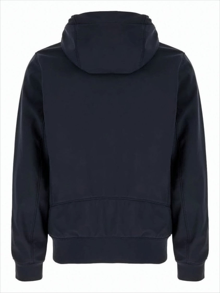 C.P. Company Fitted Blue Hooded Jacket With Zippered Pockets