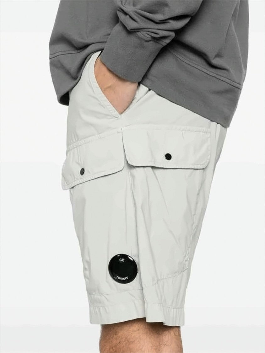 C.P. Company Minimalist White Shorts With Flap Pocket