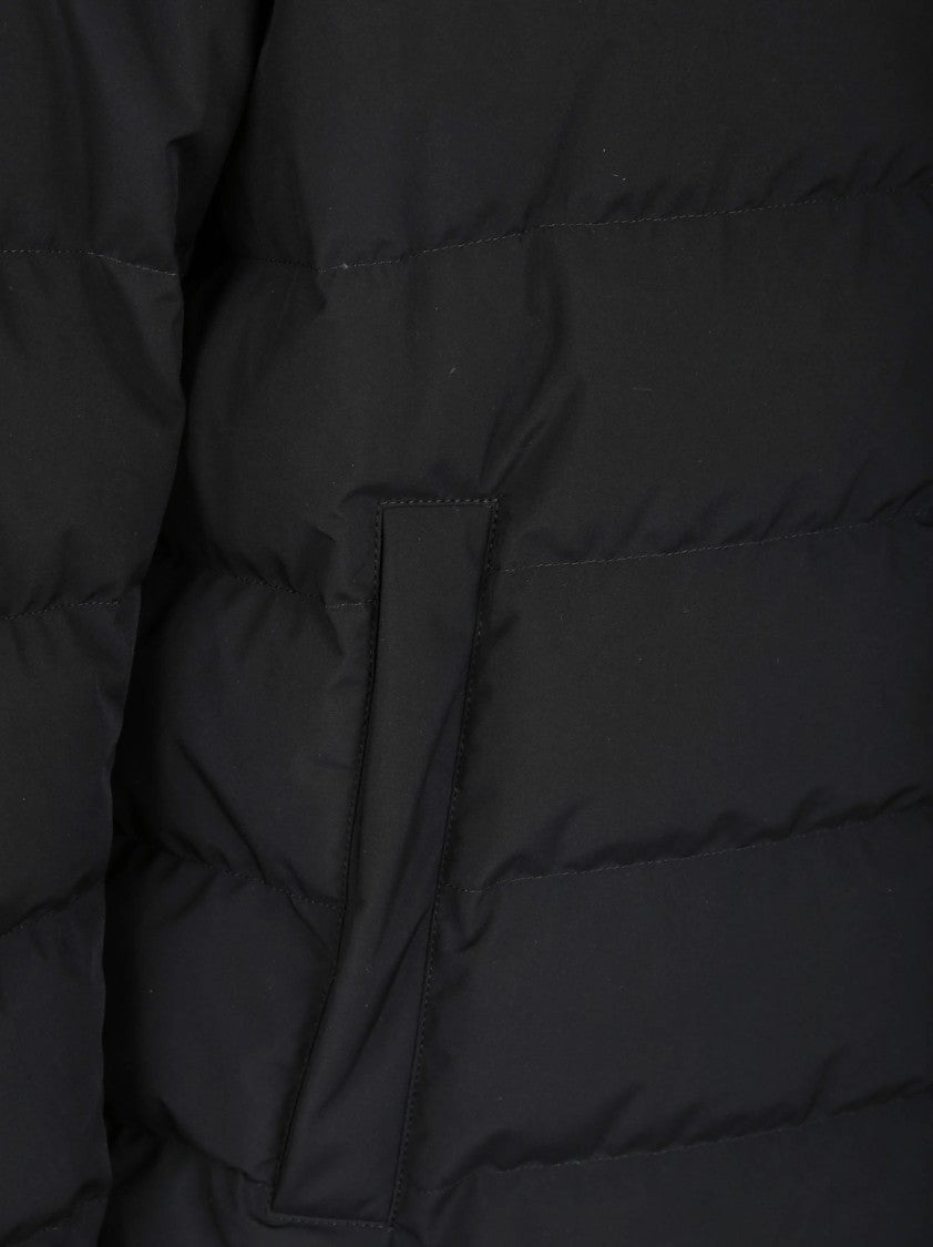 Herno Down-Padded Microfiber Jacket With Removable Hood And Striped Quilting