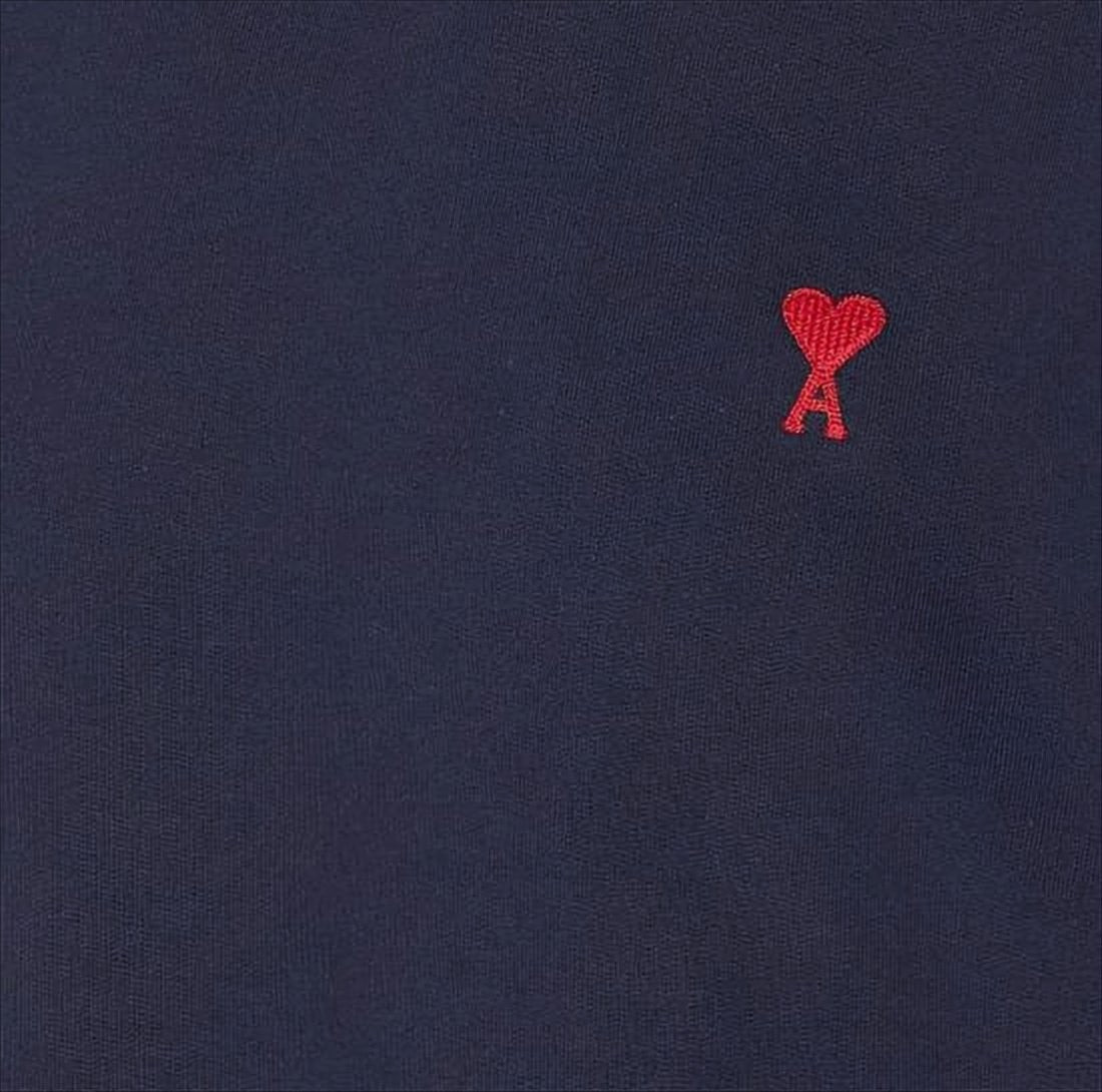 Ami Long-Sleeve Crewneck Sweatshirt With Embroidered Heart Detail