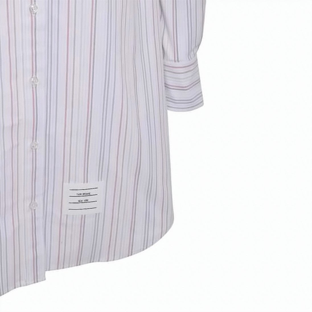 Thom Browne Midi Dress With Classic Shirt Silhouette And Vertical Stripes