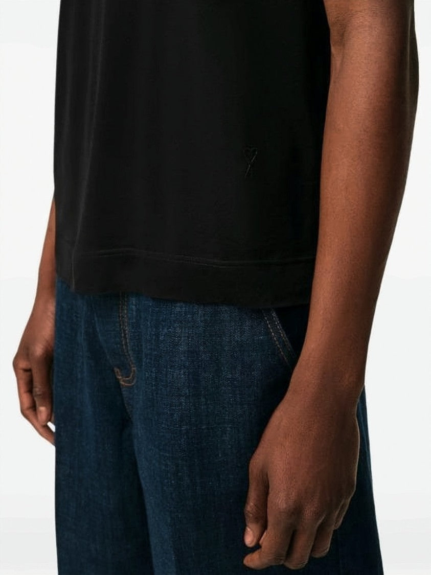 Ami Paris White Premium Cotton Slightly Boxy T-Shirt