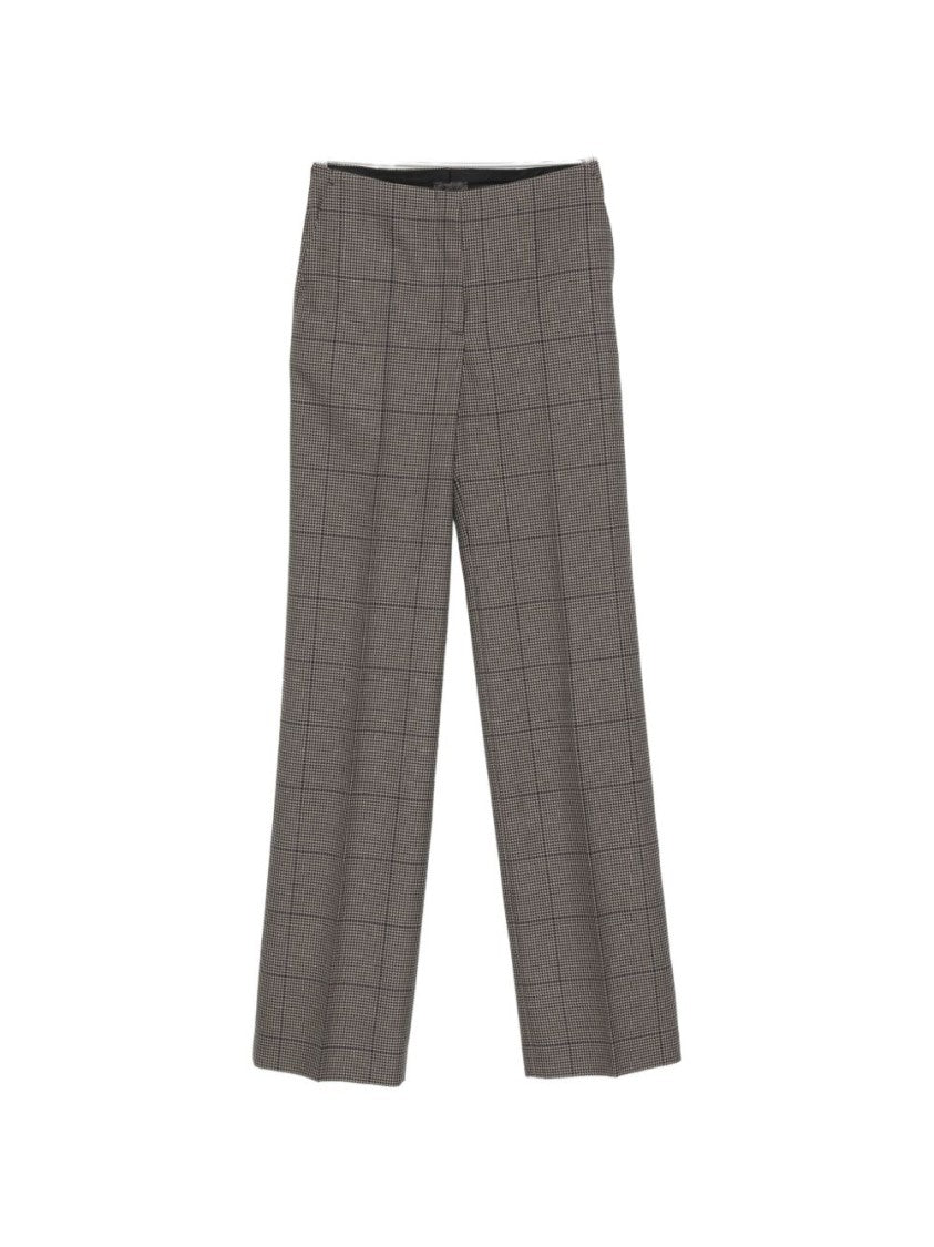Mugler Tailored Houndstooth Straight-Leg Pants - Grey