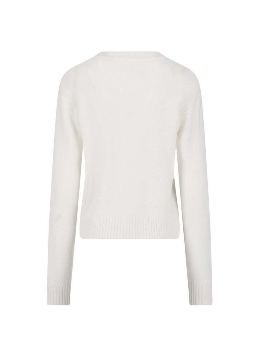 Lisa Yang Cropped Crew Neck Ribbed Knit Sweater