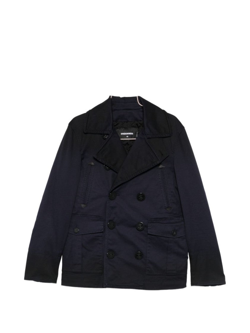 Dsquared2 Dark Blue Double Breasted Notch Shirt