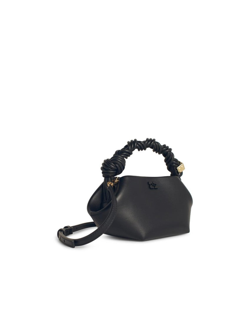 Ganni Bou' Mini Bag In Black Leather Blend
