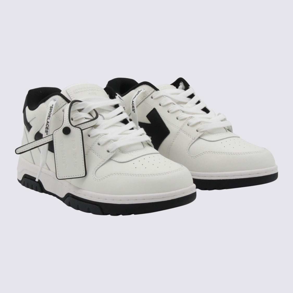 Off-White White Round Toe Leather Sneakers