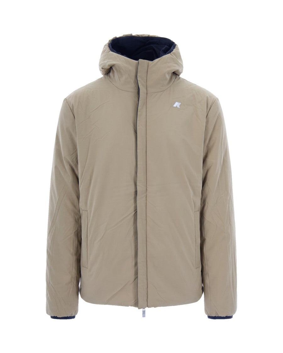K-Way Black Beige Khaki Jack St Warm Double Slim Jacket