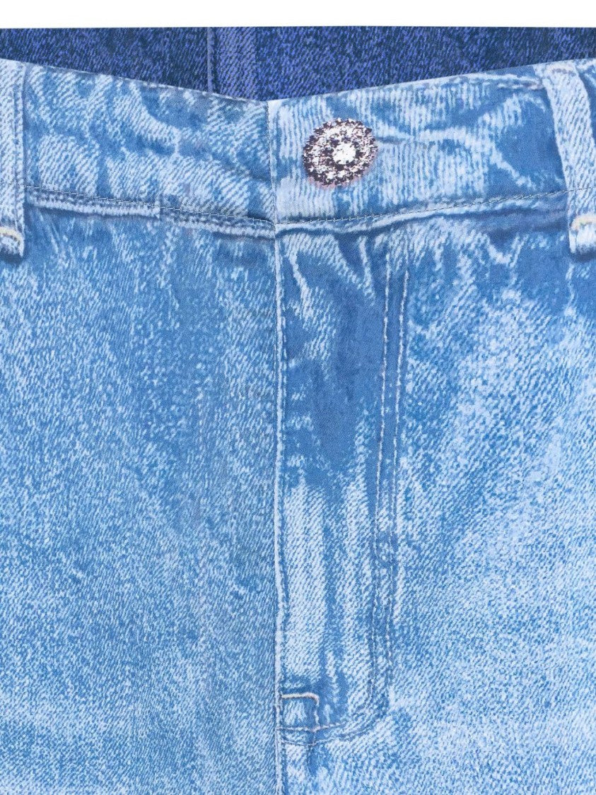 Liu Jo Relaxed Wide-Leg Denim Pants With Distressed Detail