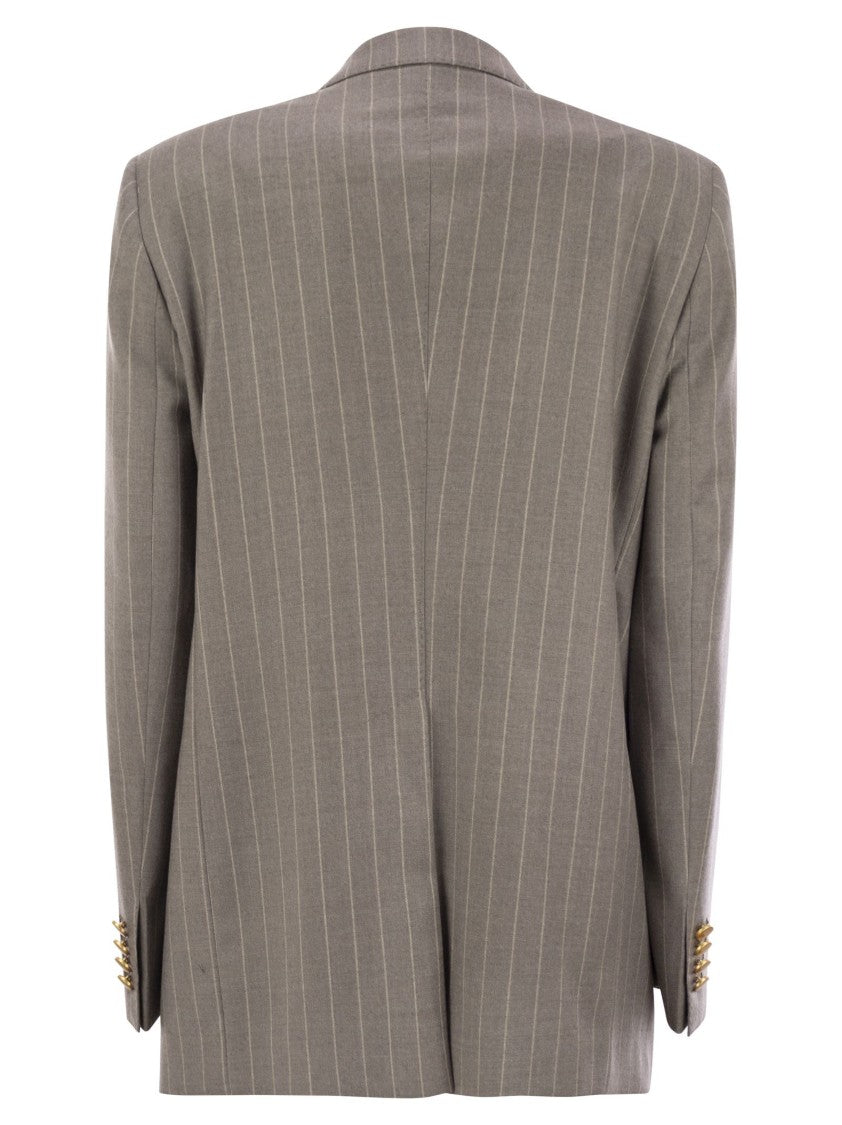 Tagliatore Stretch Wool Double-Breasted Pinstripe Blazer
