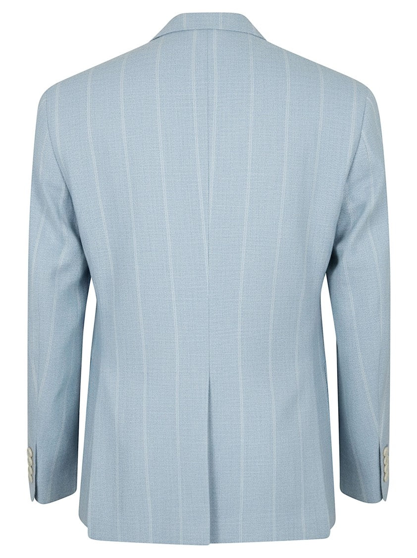 Eleventy Blue Wool-Silk-Linen Blend Sophisticated Fit Suit