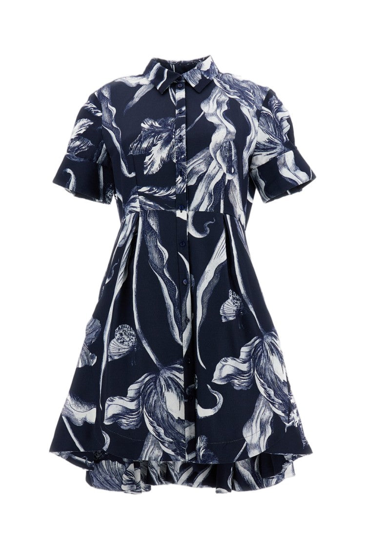 Erdem Knee-Length Mini Shirt Dress With Botanical Garden Print