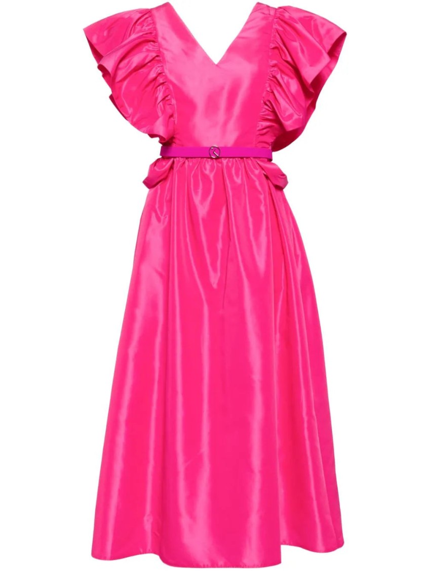 Saiid Kobeisy Taffeta Dress With Gathered Sleeves