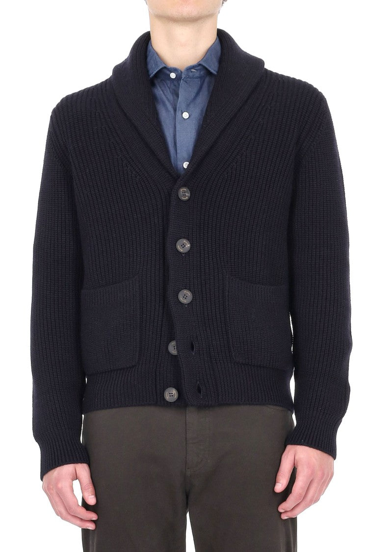 Drumohr Merino Wool Shawl-Collar Cardigan
