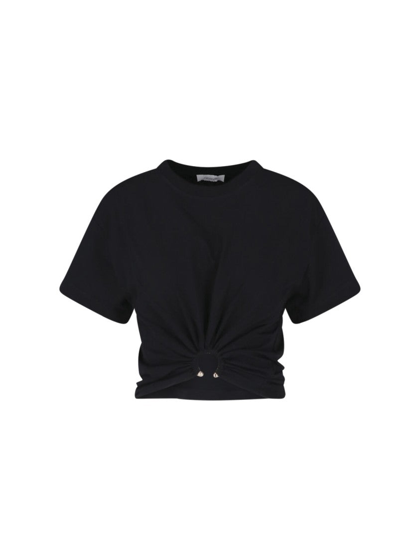 Rabanne Black Piercing Cotton T-Shirt