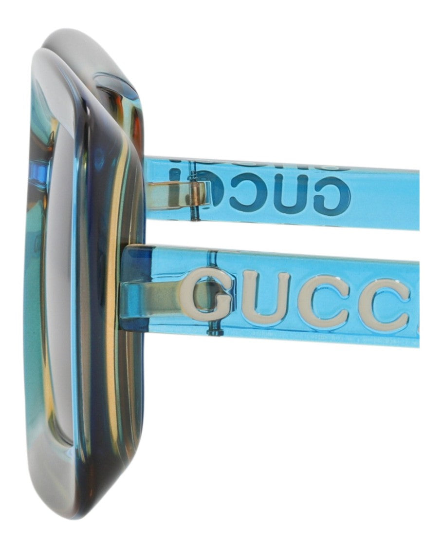 Gucci Square-Frame Injection Sunglasses With Saddle Nose Bridge