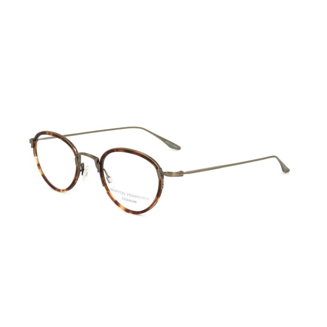 Barton Perreira Bp5003 480Lz Tortoiseshell Round Frame Eyeglasses With Metallic Temples
