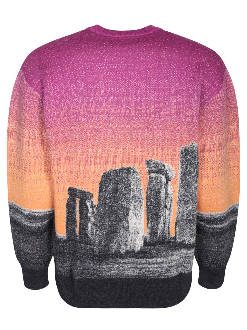 Aries Multicolor Intarsia-Knit Motif Sweater