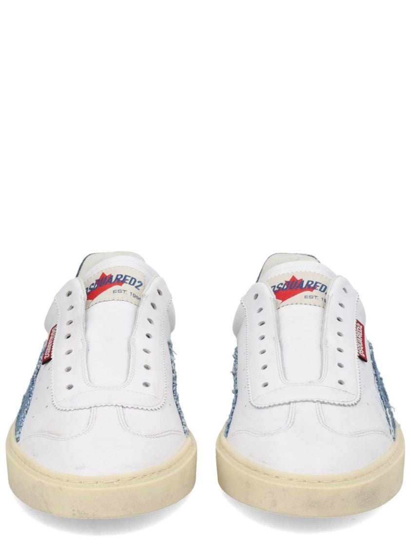 Dsquared2 Rider Leather Denim Accents Sneakers