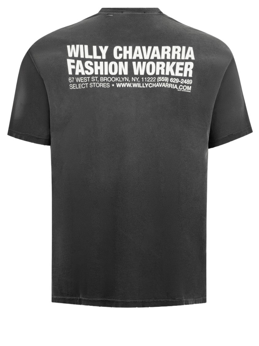 Willy Chavarria Contrasting Logo Cotton T-Shirt With Chest Pocket