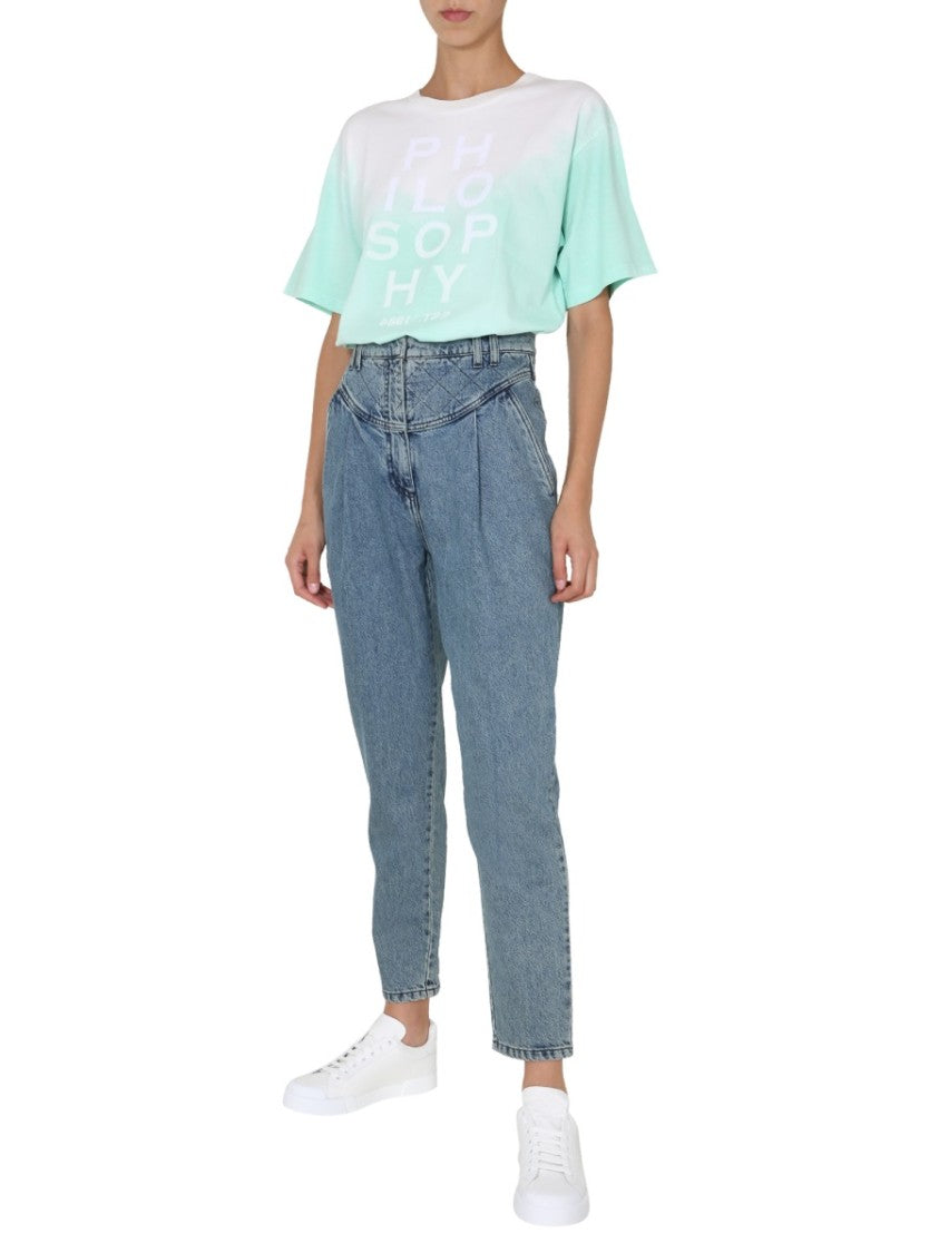 Philosophy Di Lorenzo Serafini Gradient Jersey Cotton Crew Neck T-Shirt