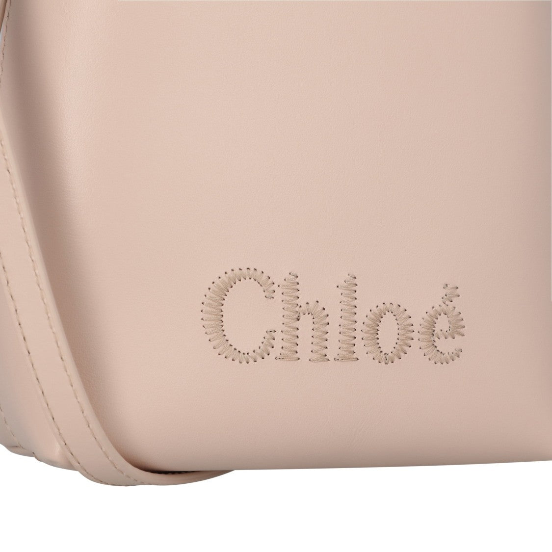 Chloé Sense Micro Tote Bag In Soft Leather Beige