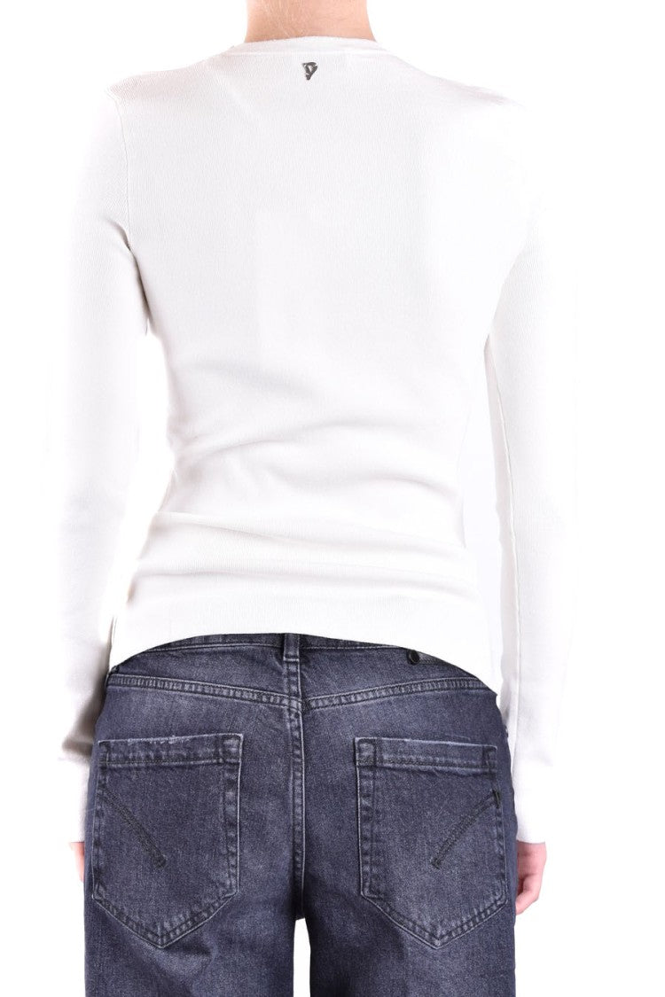 Dondup Square Cut-Out White Sweater