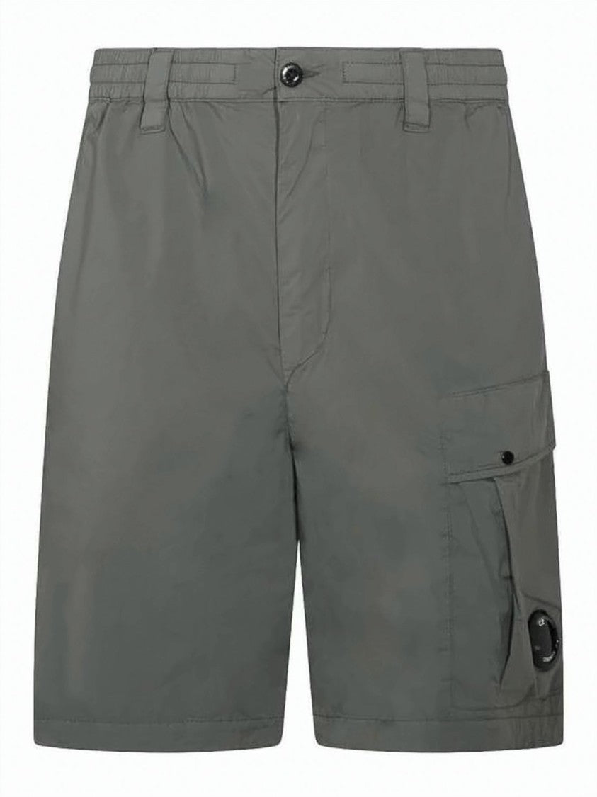 C.P. Company Grey Mid-Thigh Shorts With Distinctive Lens Detail