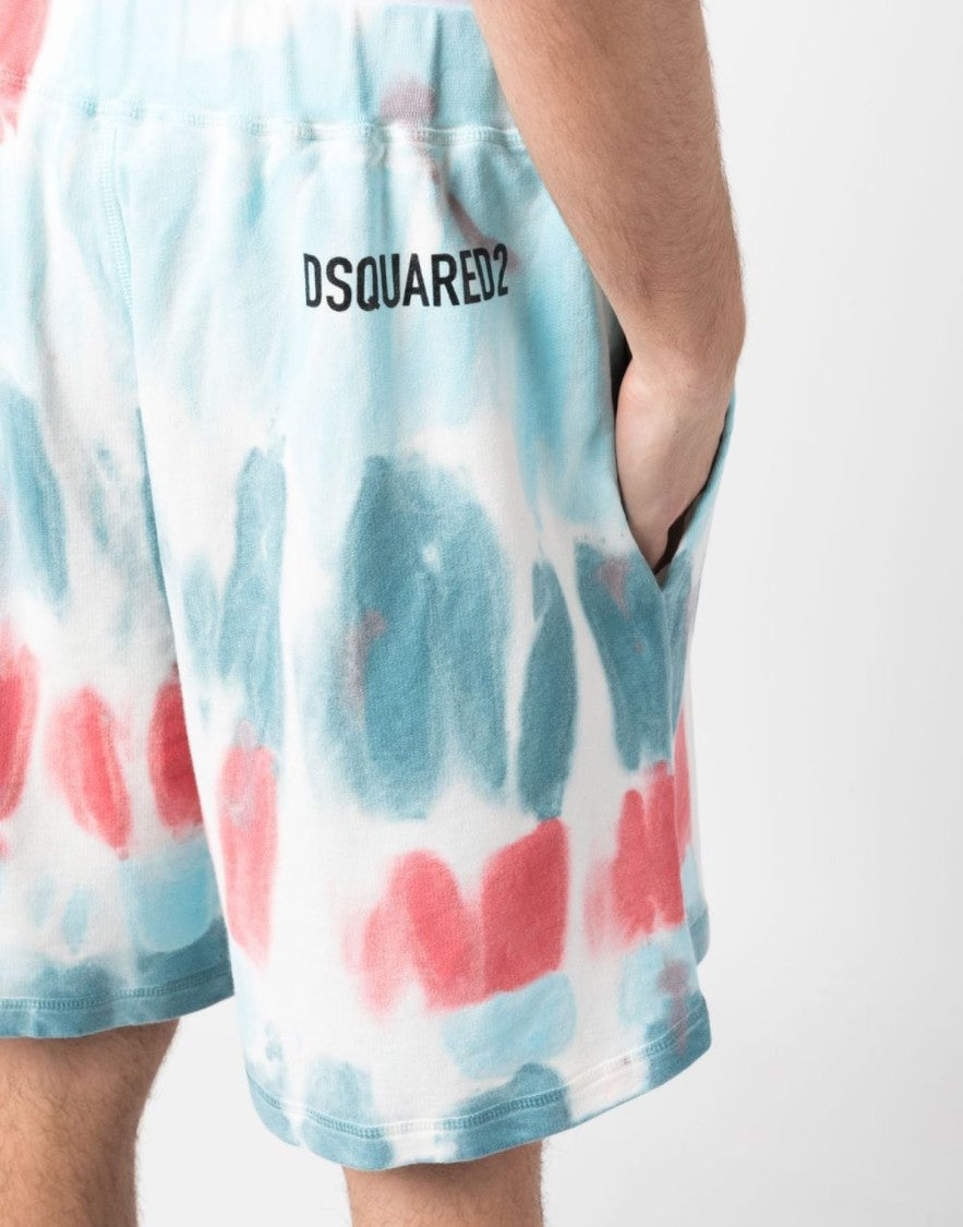 Dsquared2 Tie Dye Distressed Relax Fit Shorts