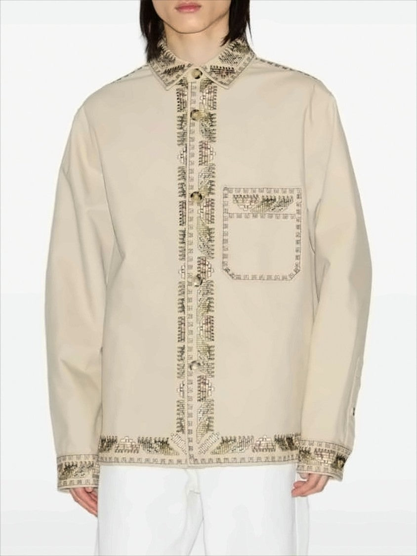 Isabel Marant Boxy Button-Down Jacket With Intricate Embroidery