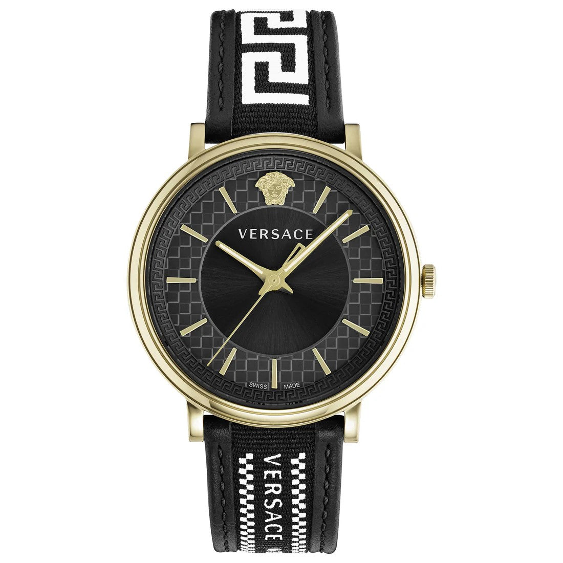 Versace Greca Logo 38Mm Women's Analog Watch With Blue Leather Strap
