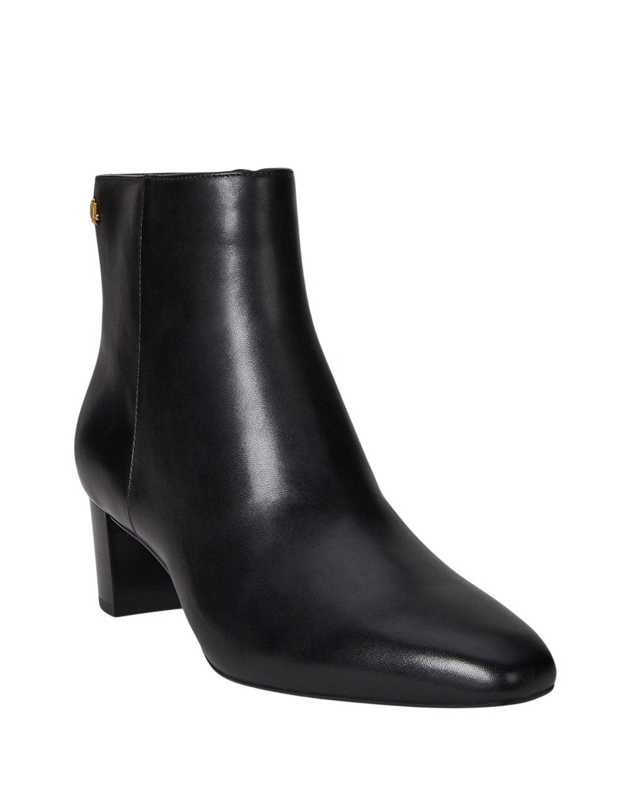 Lauren Ralph Lauren Elegant Leather Demi-Booties With Block Heel