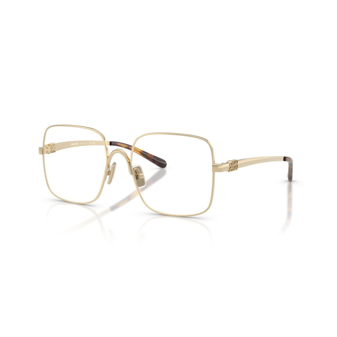Miu Miu 0Mu 51Yv Square-Frame Gold Metal Sunglasses
