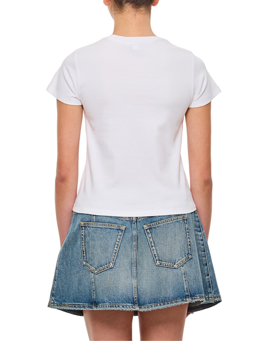Alexander Mcqueen Crew-Neck Jersey T-Shirt With Embroidered Skull Logo