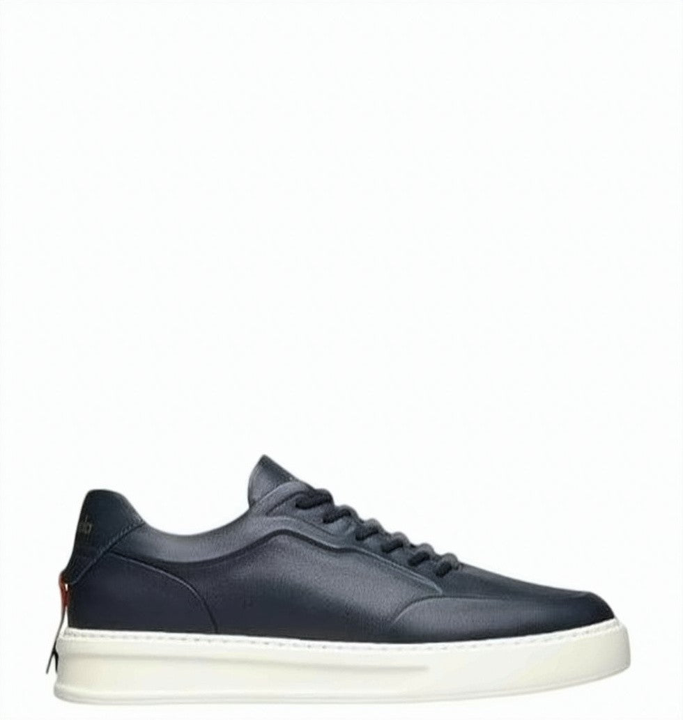 Barracuda Blue Slip On Leather Sneakers