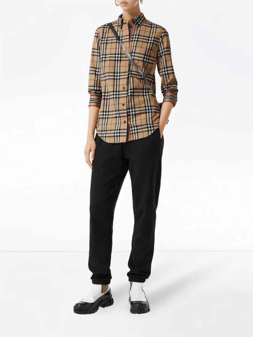 Burberry Tailored Plaid Shirt With Button-Down Front