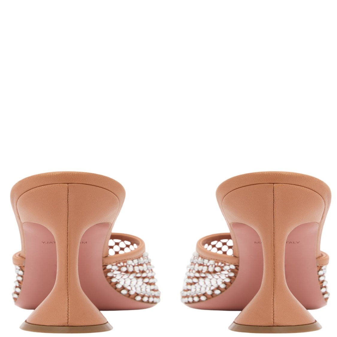 Amina Muaddi Lupita Crystal Sandals With Square Toe And Sculptural Heel