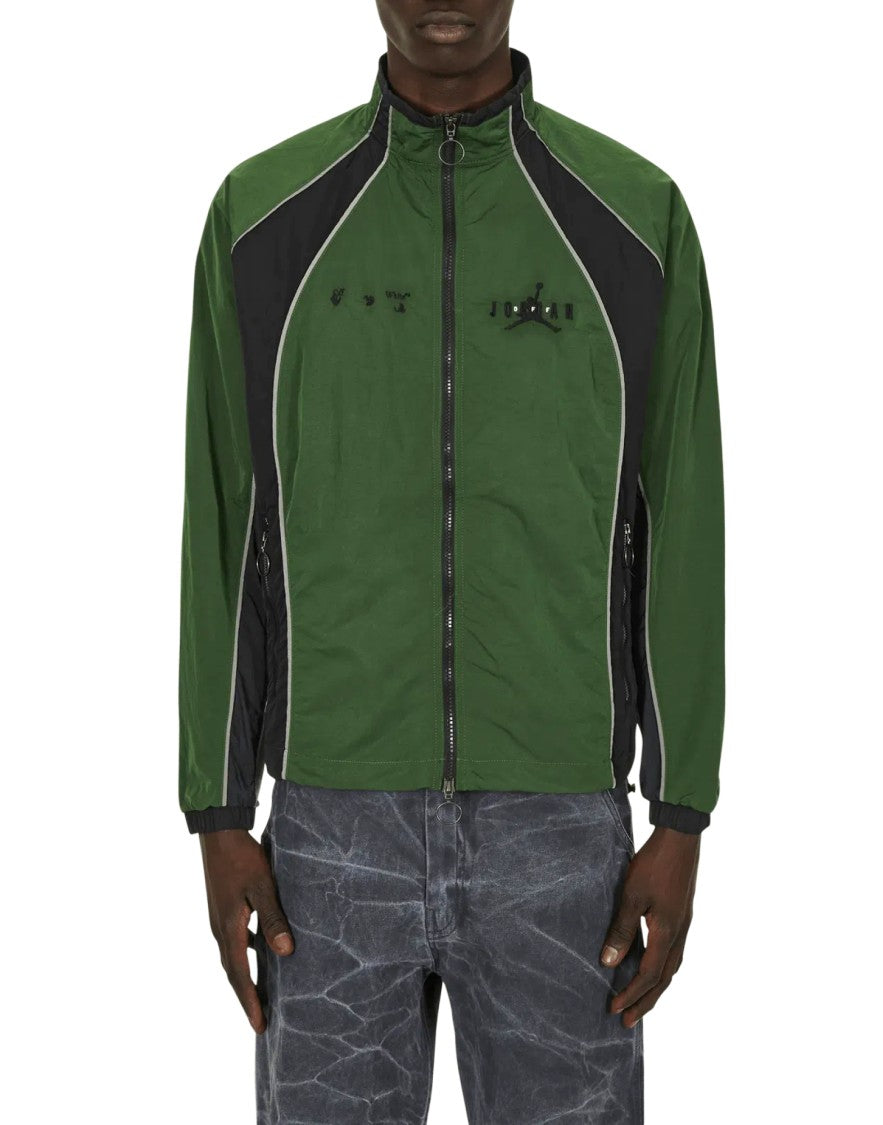 Off-White Track Jacket With Zip Fastening And Panel Accents